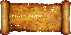 Hegedűs Antónia névjegykártya
